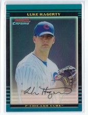 LUKE HAGERTY 2002 BOWMAN CHROME REFRACTOR ROOKIE RC #/300 CHICAGO CUBS