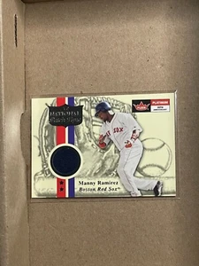 Manny Ramirez 2001 Fleer Platinum National Patch Time Card. Mit Game-worn Patch - Bild 1 von 2