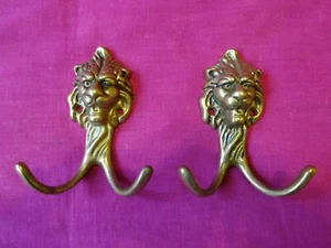 2 Garderobenhaken, Kleiderhaken, Messing, Vintage - Bild 1 von 6