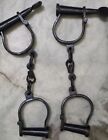 Hand Cuffs and Key Police Jailer 11'' Antique Style Old " HC57 Set Of 2 pc