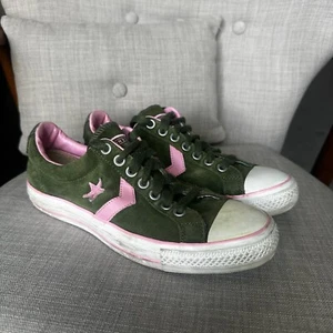 Converse Chuck Taylor Sneakers Womens Sz 11 Green Pink All Star Suede Shoe - Picture 1 of 12