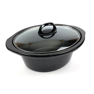 Crock Pot Slow Cooker Black Ceramic 6 Qt. Insert w Lid SCVT650-PS-A Type SC48 - Picture 1 of 12