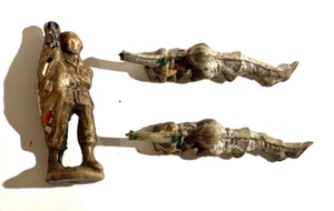 3 VERSCHIEDENE ARMEE MILITÄR FIGUREN: HARZMATERIAL - 3-1/4" BIS 4-1/4" WWII - Bild 1 von 7
