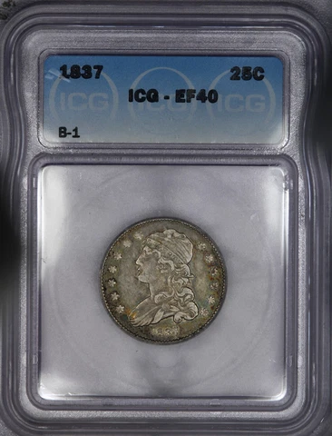 1837 Capped Bust Quarter B-1 ICG EF40 XF40 - Rarity 4 - Super original! Cover