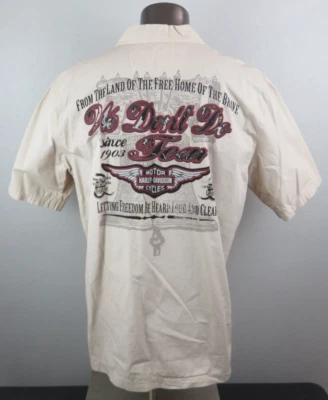 Camisa Para Hombres Harley Davidson Gadsden Serpiente Botón Delantero Marrón Para Hombres Talla XL Algodón Foto 1 de 4