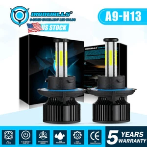 IRONWALLS 6 Side 9008 H13 LED Headlight Bulb Kit High Low Beam Light 6000K White - Foto 1 di 12
