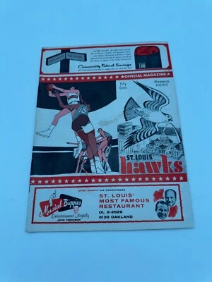 1966-67 St Louis Hawks Boston Celtics programa de baloncesto Bill Russell Havlicek Foto 1 de 4