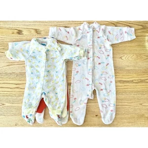 Paquete de 6 pijamas de bebé vintage de tela de rizo con cierre a presión unisex talla 0-6 meses - Imagen 1 de 14