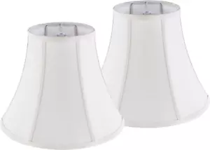 Creme White Bell Lamp Shades Set2 Medium Lamp Shade 6.7``Top x 13``Bottom x 10`` - Picture 1 of 12
