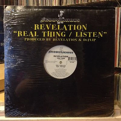 [EDM]~VG+/EXC 12"~REVELATION~Real Thing~[Main~Dub]~Listen (Tag Mix)~[1999 GROOVI - Image 1 of 3