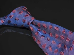 Salvatore Ferragamo Seidenkrawatte Marine Lila Blattmotiv Herren Luxus Krawatte Italy - Bild 1 von 5