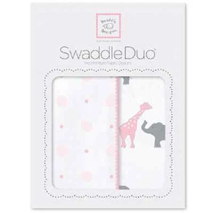 New SwaddleDesigns Swaddling 2 Blankets Swaddle Duo CIRCUS FUN PINK Baby girl  - Picture 1 of 2
