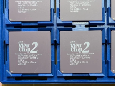 Vintage & New IDT WINCHIP2 CPU W2-3DEE200GSA 3X 66MHz Ceramic PGA 296 Rare - Image 1 of 3