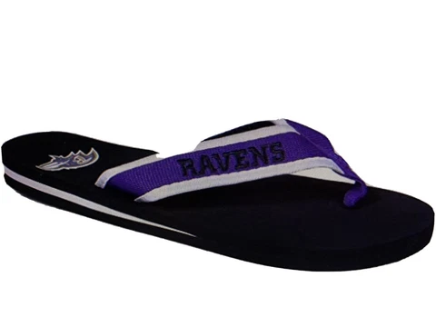 Baltimore Ravens NFL Men's Contour Flip Flops ~ NWT Cover