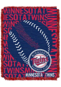 MLB, MINNESOTA TWINS 46X60 DOUBLE PLAY JACQUARD TAPESTRY BLANKET - Picture 1 of 1