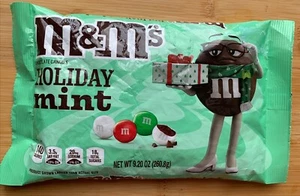 M&M'S HOLIDAY MINT CHOCOLATE CANDIES 9.20 OZ (260.8g) BAG CHRISTMAS CANDY 07/25 - Picture 1 of 3
