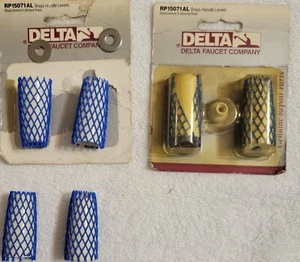 DELTA RP15071AL PKG HANDLE LEVER INSERTS ALMOND COLOR (NOS) + EXTRA INSERTS - Picture 1 of 3