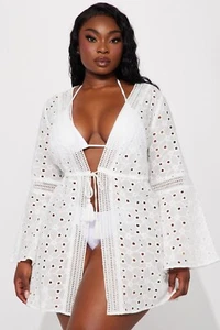 Fashionnova Curve Swim Cover Up - White - Picture 1 of 3