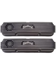 Edelbrock Valve Covers Classic Series Tall Profile Cast Aluminium Black (41623) - Picture 1 of 12