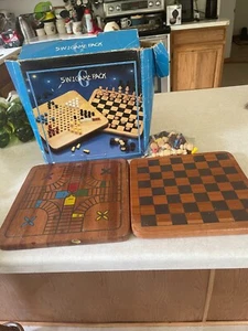 Vintage 5 in 1 Game Set Vintage Wood . Good Condition. Collectible. - Picture 1 of 8