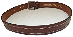 Men's Brown Reinforced Leather Belt FM29A015 Belt Made in India 36"in X1.5"in - Picture 1 of 10