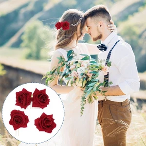 3 Stück Rose Blume Haarschmuck Haarkamm Kopfschmuck Sets für Frauen Mädchen - Bild 1 von 12
