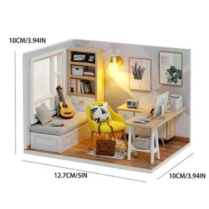 Wooden Miniature Doll House Diy Kit 3d Puzzle Assembly Room Model Gift Toy - Picture 1 of 1