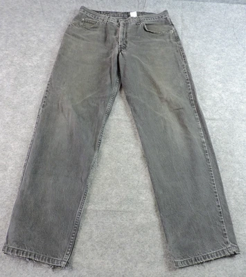 复古 Brittania 男式 36x34 Washout Distressed 黑色牛仔裤 — 第 1/4 张图片