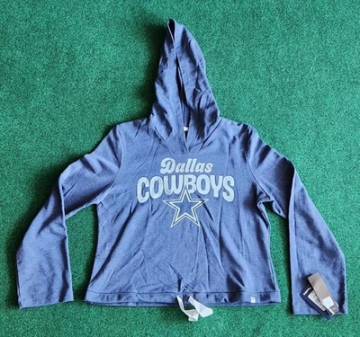 达拉斯牛仔连帽衫女式蓝色套衫 NFL 足球短裤 Fanatics 中号 — 第 1/4 张图片