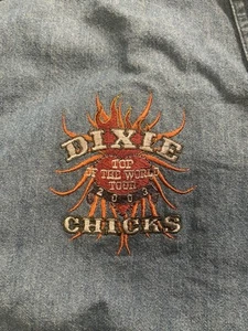 Vintage Dixie Chicks 2003 Top Of The World Tour Denim con bottoni taglia grande RARO - Foto 1 di 7