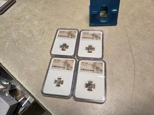 LOT OF 4 GENUINE CELTIC GAUL, Aedui. 1st Century BC. Silver AR Quinarius , NGC - Picture 1 of 9