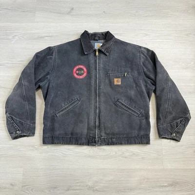Vintage Carhartt J43 ONX Onyx Detroit Work Jacket XL Blanket “Portland Traffic” - Image 1 of 4