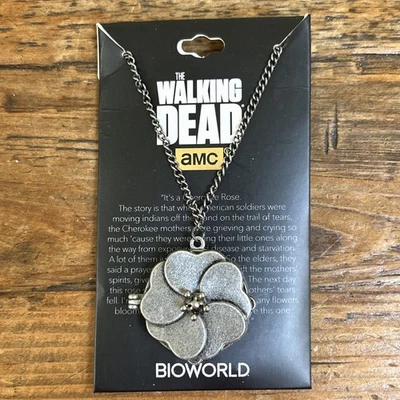 Bioworld The Walking Dead Cherokee Rose Mirrored Locket Necklace Rare Loot Crate - Image 1 of 4