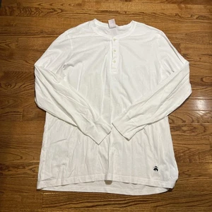Brooks Brothers Hemd Herren 2XL Weiß Langarm Henley 1818 Baumwolle Logo Freizeit - Bild 1 von 8