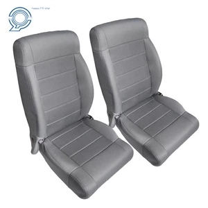 Cloth Gray Driver Passenger Back Bottom Seat Covers For Jeep Wrangler 2007-2012 - Picture 1 of 13