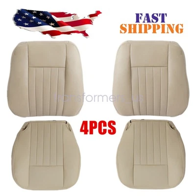 Front Bottom+Top Perforated Leather Seat Cover Tan For 03-06 Lincoln Navigator - Image 1 of 4