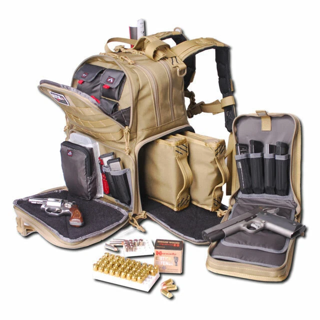 G.P.S. Tactical Range Backpack 3 Handgun Case &    Magazine Storage - GPS-T1612BPT