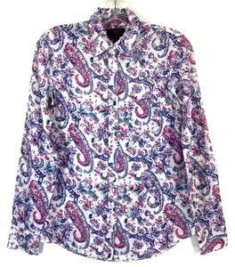 J.CREW Size 0 Relaxed button-up shirt in Liberty Aaron paisley cotton-silk A5461 - Picture 1 of 14