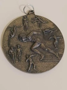 Vintage Athletic Rugby Invitational Award Medal Dated 1989 Bronze (?) Color - Picture 1 of 2