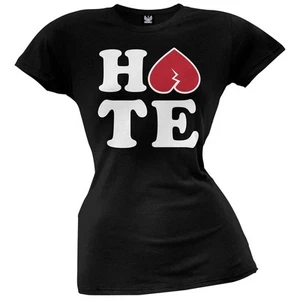 Valentine's Day - Broken Heart Hate Juniors T-Shirt - Picture 1 of 1