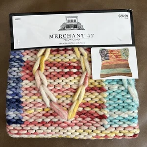 Multi Color Handwoven Natural Wool Blend Merchant 41 Pillow Cover 18" x 18" - Picture 1 of 12