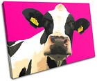 Pop Art Cow Pink  Animals SINGLE Leinwand Wand Kunst Bild drucken
