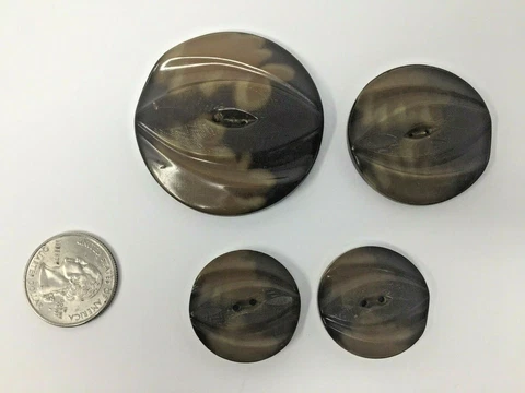 Set of 4 Vintage Antique Buttons 3 Sizes Tortoise Shell Look Plastic or Bakelite Cover