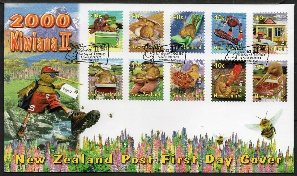 New Zealand - 2000 First Day Cover - Kiwiana II - Set of 10 Self Adhesive Stamps - Image 1 of 1
