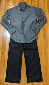 Boys LS Chaps Button Down Shirt Size s(8)And Black kaki Cherokee Pants size 7 - Picture 1 of 7