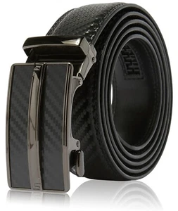 Genuine Leather Mens Ratchet Belt Belts For Men Adjustable Automatic Buckle - Picture 1 of 17