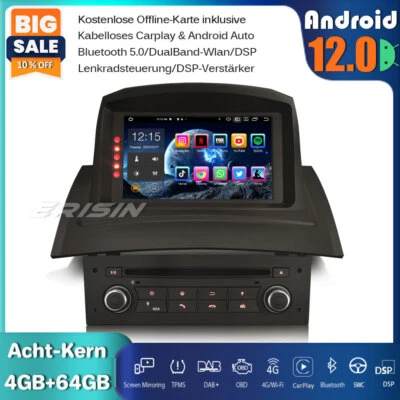 64GB Android 12 Autoradio GPS DAB+ Navi CD CarPlay SWC DTV Für Renault Megane II - Bild 1 von 4
