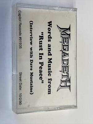 DAVE MUSTAINE MEGADETH - RARE 1990 PROMO MUSICAL EXCERPTS & INTERVIEW CASSETTE  - Image 1 of 4