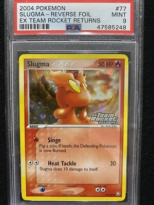 2004 Pokemon EX Team Rocket Returns Slugma Reverse Foil 77/109 PSA 9 Mint - Image 1 of 2