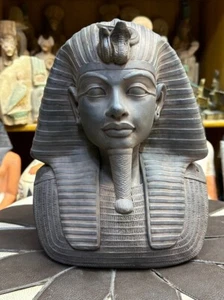 RARE ANCIENT EGYPTIAN ANTIQUITIES EGYPTIAN Statue Of Head King Tutankhamun BC - Picture 1 of 7